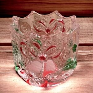 Celebrations by Mikasa Holiday Bells Crystal Votive Holder.
